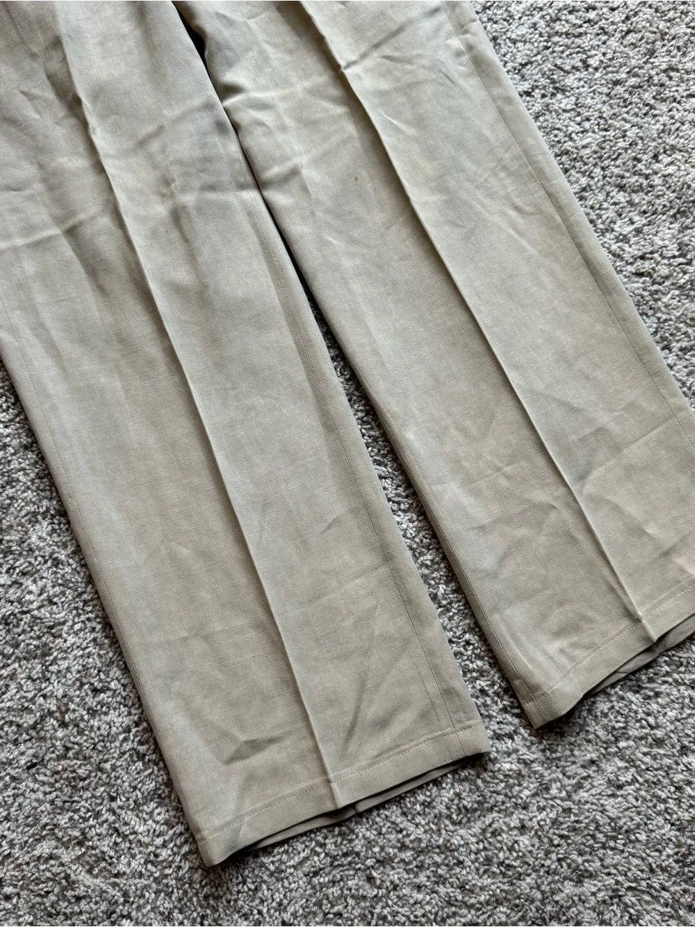 Armani Collezioni Mens 34x30 Beige Linen Blend Dress Pants Trousers Italy Luxury